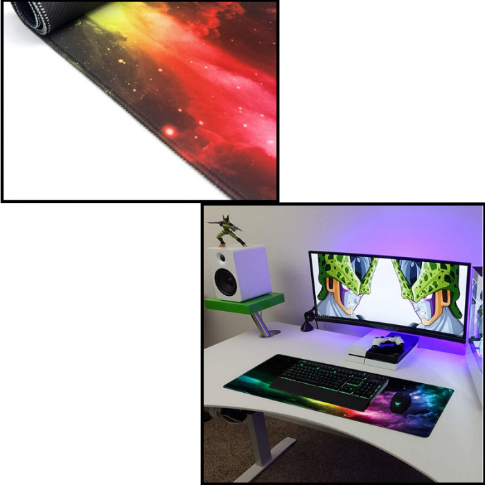 Mousepad Cauciucat pentru Gaming 90 cm x 40 cm x 3 mm Model Univers Cusaturi Laterale si Baza Cauciucata [2]