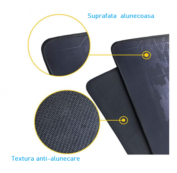 Mousepad Cauciucat pentru Gaming 90 x 40 cm x 3 mm Negru [4]