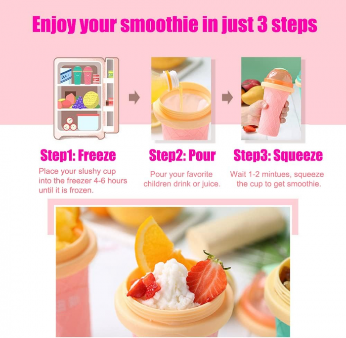 Pahar pentru facut Slushy Suc Inghetat Milkshake Cup Frozen Pahar Slushy Maker Emag Pahar Suc inghetat Ice Cup [10]
