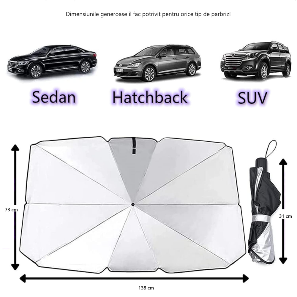 Parasolar umbrela dedeman  Parasolar auto carrefour kaufland parasolar auto jumbo parasolar auto izolatie termica 135 cm x 70 cm parasolar auto ieftin glixicom negru cu husa depozitare [10]