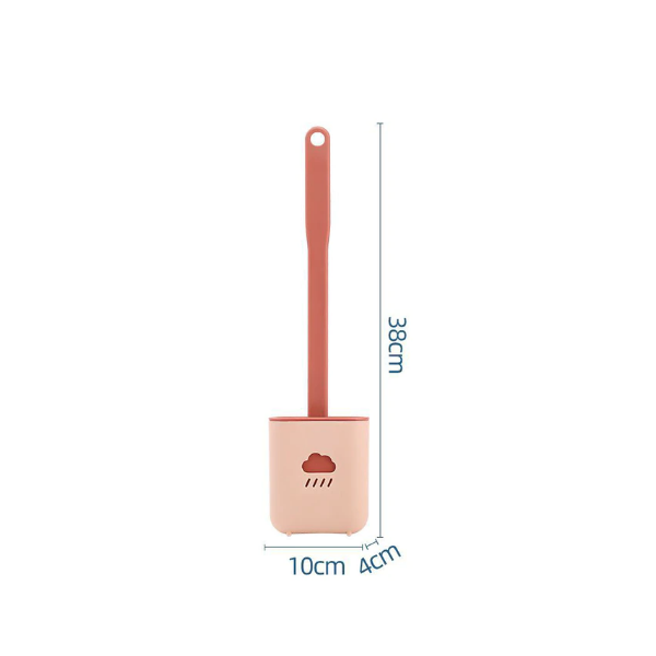 Perie WC din Silicon cu Suport Adeziv 38 cm Roz G Glixicom® [4]