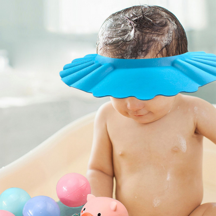 Protectie Cap pentru Baie Copii din Spuma EVA Roz Marime Reglabila [5]
