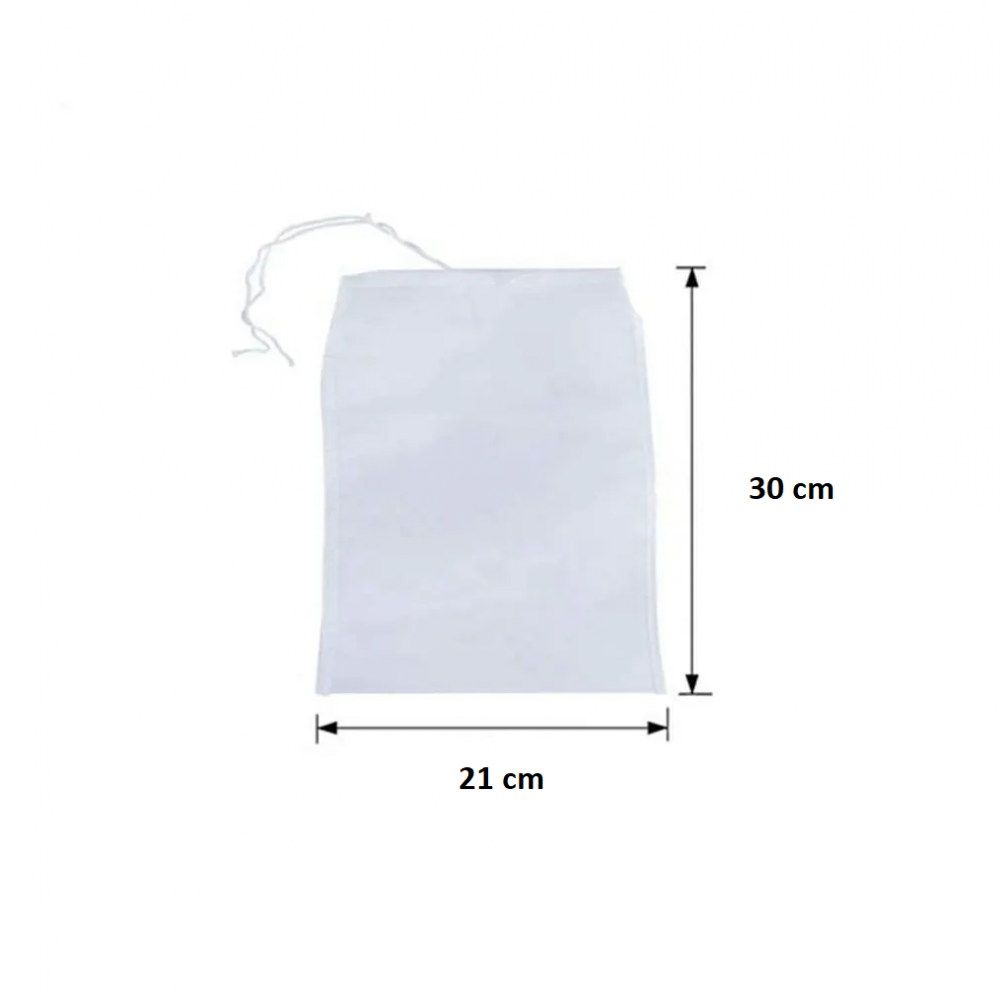 Punga pentru Filtrat si Strecurat Alimente cu Plasa Fina Reutilizabila Inchidere cu Snur 30 x 20 cm Glixicom [7]