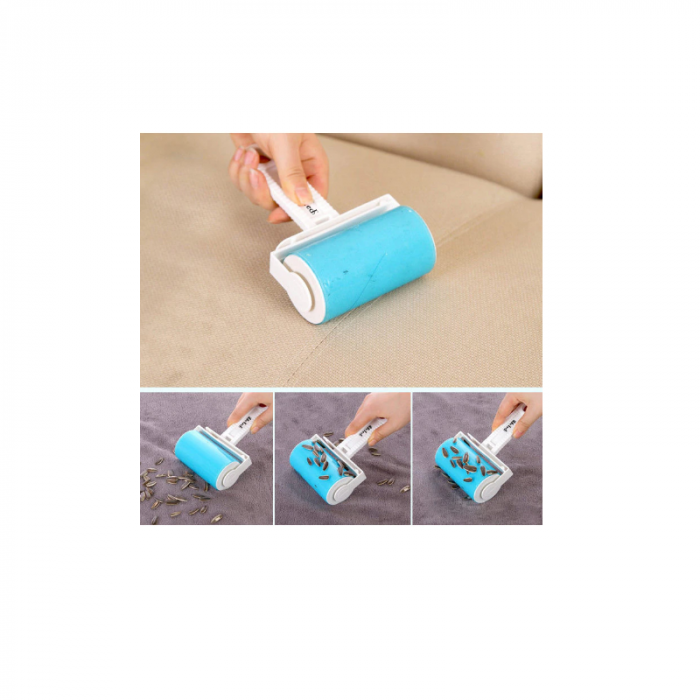 Rola pentru Scame si Par din Silicon Reutilizabila si Lavabila 17 x 10 cm Bleu [3]