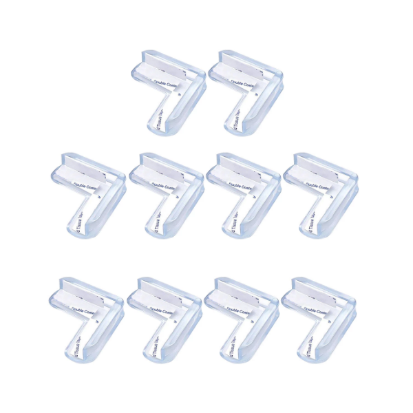 Set 10 Protectii Colturi din Silicon Forma L aplicabile cu Banda Dublu Adeziva 4 x 2 x 4 cm [4]