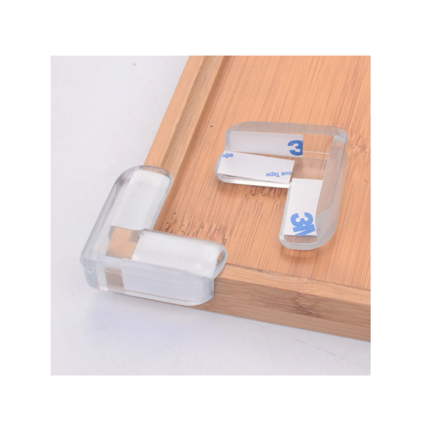 Set 10 Protectii Colturi din Silicon Forma L aplicabile cu Banda Dublu Adeziva 4 x 2 x 4 cm [2]