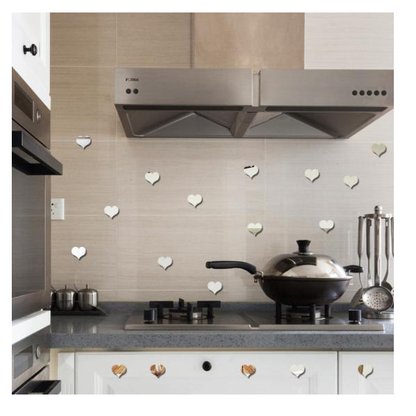 Set 100 Oglinzi Acrilice Decorative in Forma de Inima Autoadezive [3]