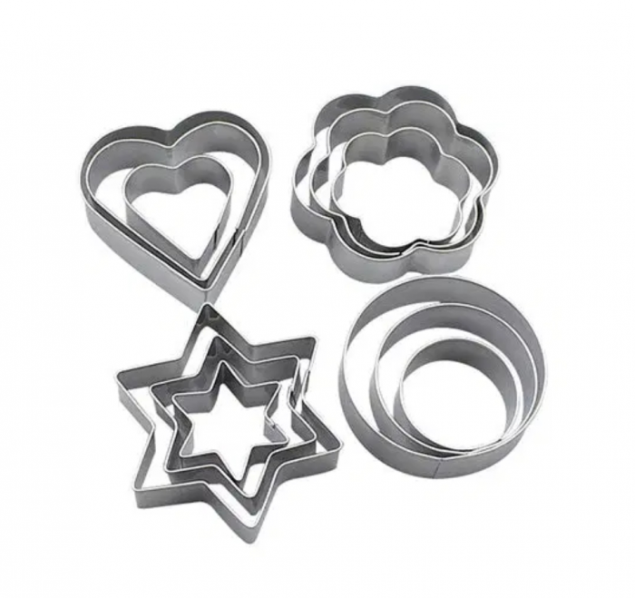 Set 12 Forme Metalice pentru Fursecuri Prajituri sau Gogosi cu Marimi Diferite [4]