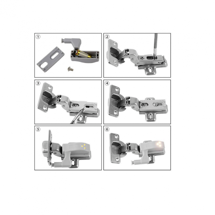 Set 2 Lampi cu LED pentru Iluminare Dulap cu Prindere pe Balamale G Glixicom® [3]