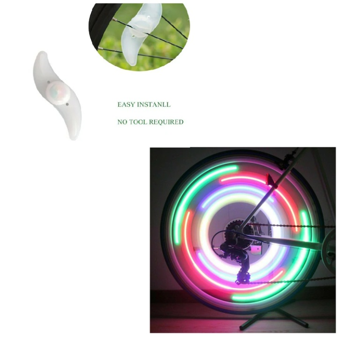 Set 2 Lumini LED pentru Bicicleta, 2 Moduri de Iluminare, 4 Culori [2]