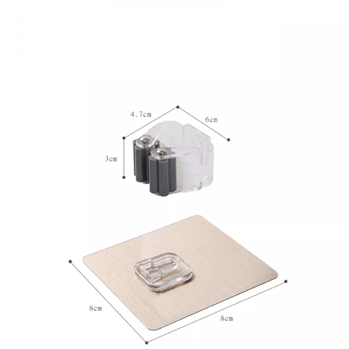 Set 2 Suporturi Adezive pentru Matura Mop sau Unelte cu Sustinere pana la 3 kg Negru [5]