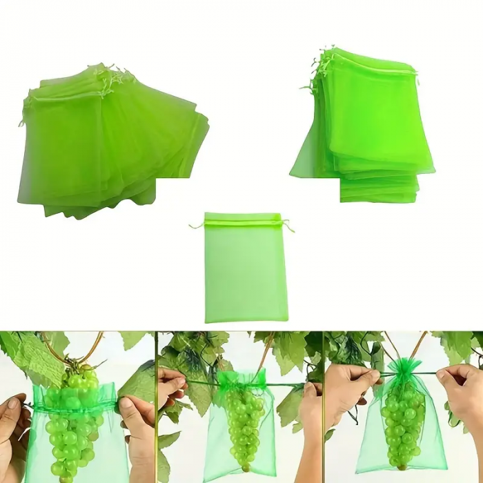 Saci din Plasa pentru  Protectie  Fructe si Legume, Anti-Insecte, Anti-Pasari, Anti-Rozatoare  Reutilizabili  cu Snur plasa protectie fructe si legume dedeman plasa protectie fructe insecte si pasari brico [11]