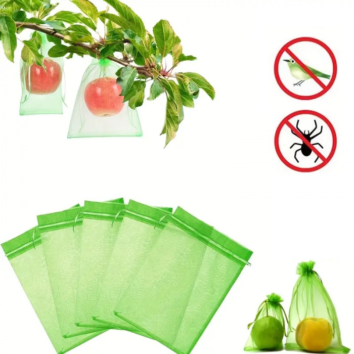 Saci din Plasa pentru  Protectie  Fructe si Legume, Anti-Insecte, Anti-Pasari, Anti-Rozatoare  Reutilizabili  cu Snur plasa protectie fructe si legume dedeman plasa protectie fructe insecte si pasari brico [4]