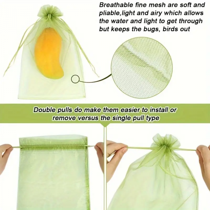 Saci din Plasa pentru  Protectie  Fructe si Legume, Anti-Insecte, Anti-Pasari, Anti-Rozatoare  Reutilizabili  cu Snur plasa protectie fructe si legume dedeman plasa protectie fructe insecte si pasari brico [5]