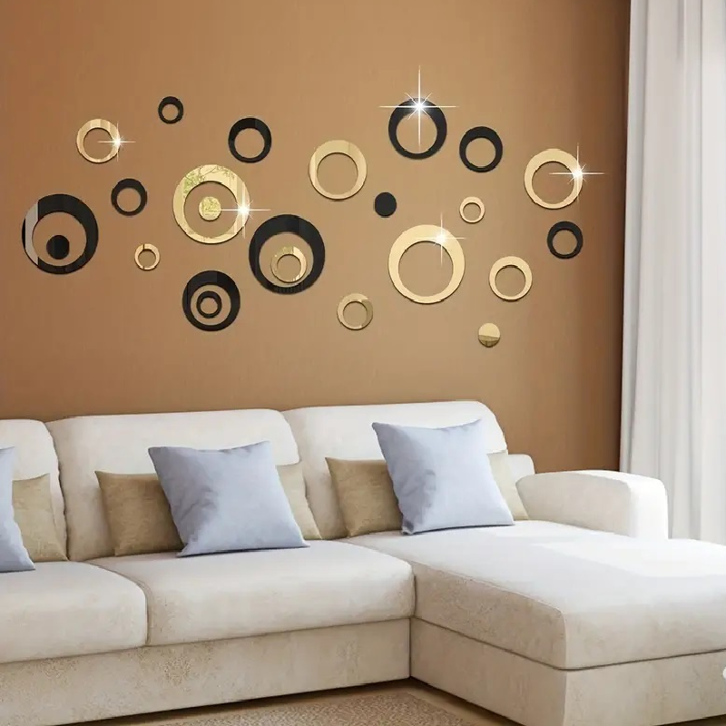 oglinda deorativa cercuri auriu negru 24 piese oglinda decorativa acrilica dedeman ikea jumbo oglinda decorativa pvc design interior obiecte sau mobila [2]
