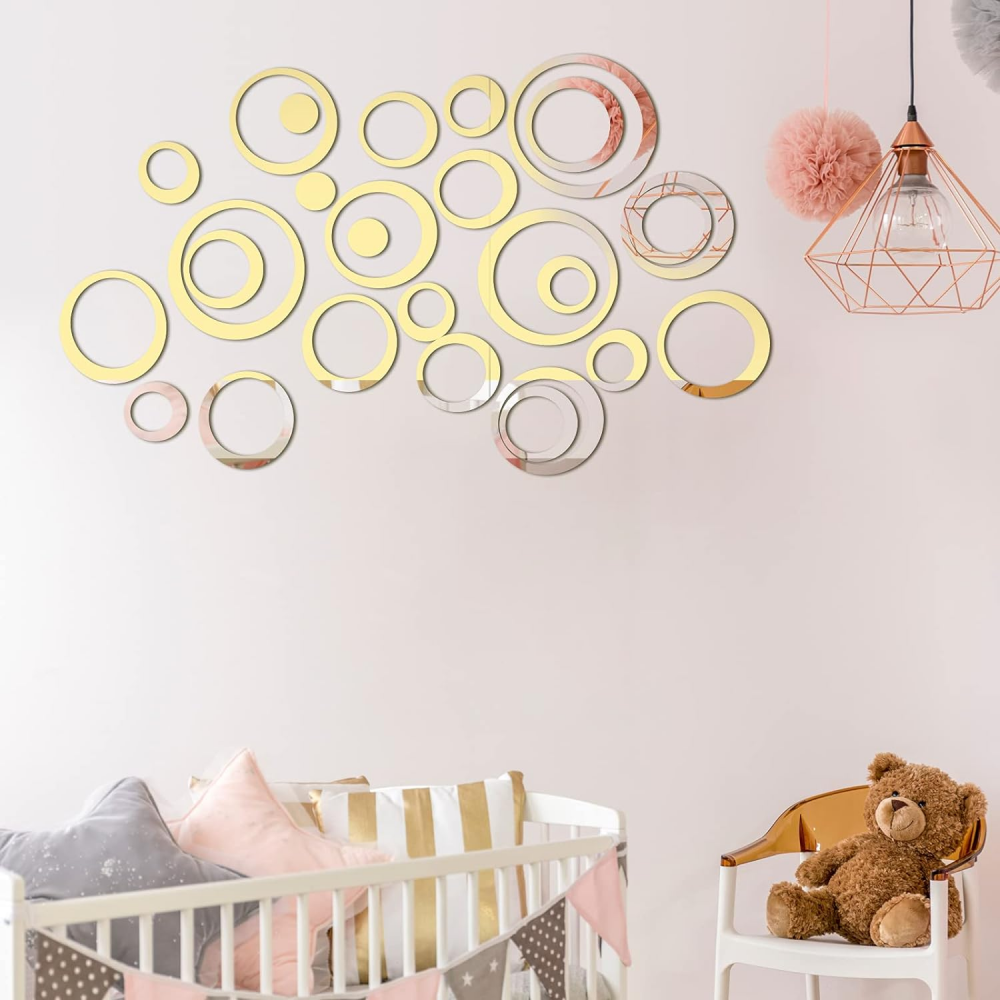 oglinda deorativa cercuri auriu negru 24 piese oglinda decorativa acrilica dedeman ikea jumbo oglinda decorativa pvc design interior obiecte sau mobila [8]