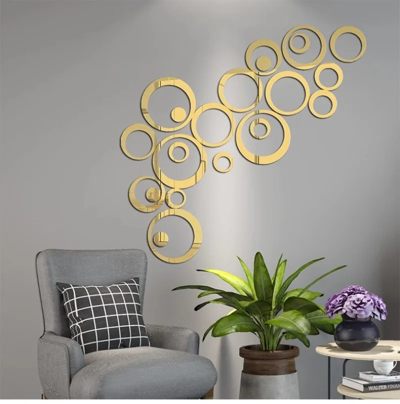 oglinda deorativa cercuri auriu negru 24 piese oglinda decorativa acrilica dedeman ikea jumbo oglinda decorativa pvc design interior obiecte sau mobila [10]