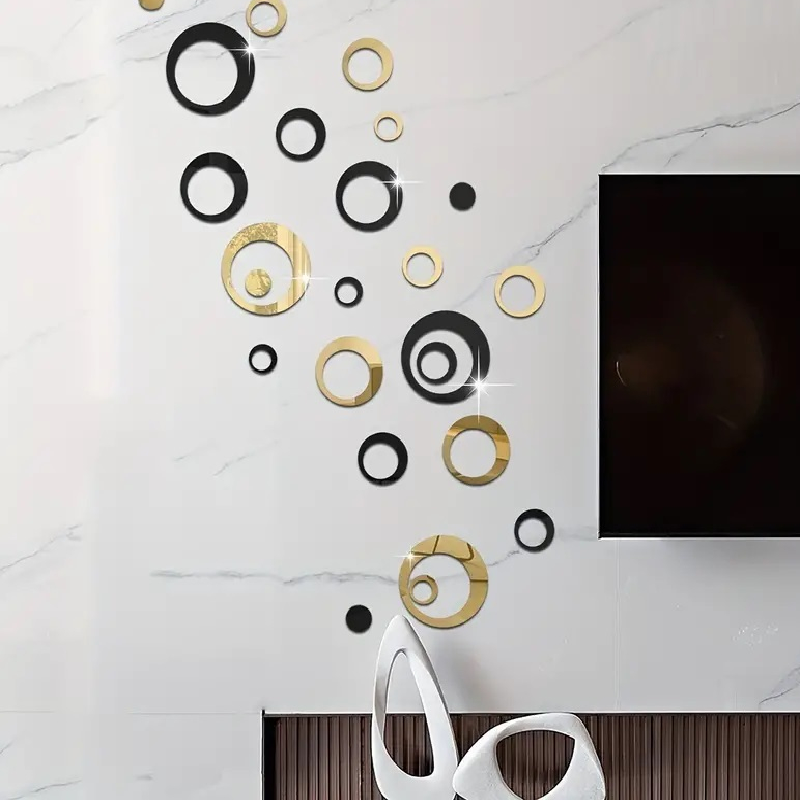 oglinda deorativa cercuri auriu negru 24 piese oglinda decorativa acrilica dedeman ikea jumbo oglinda decorativa pvc design interior obiecte sau mobila [3]
