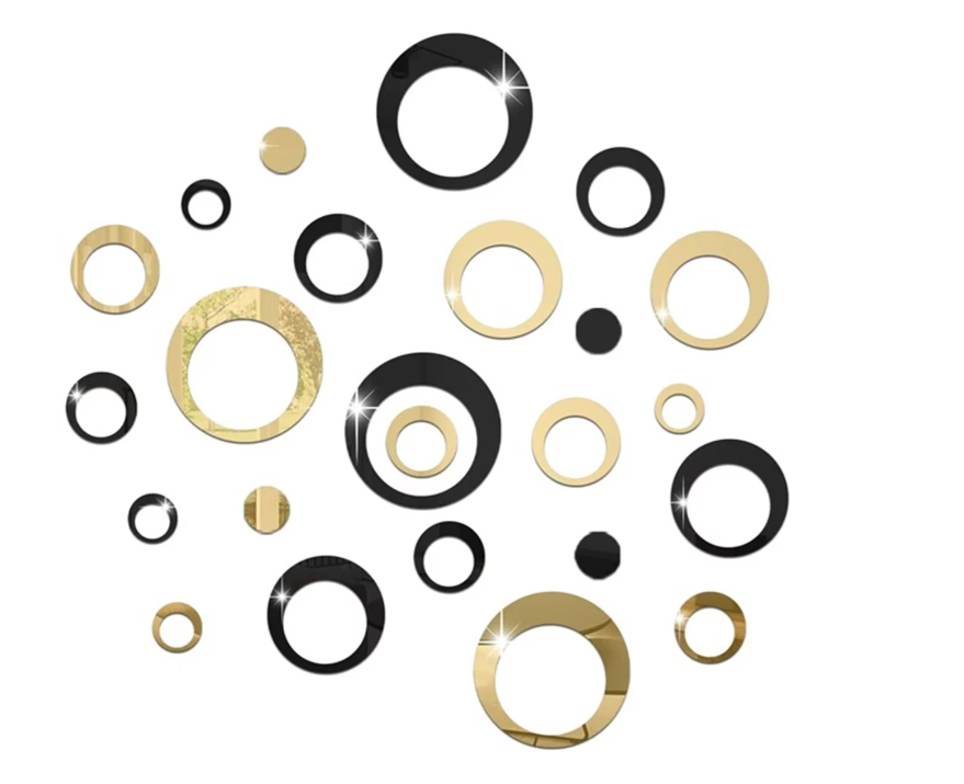 oglinda deorativa cercuri auriu negru 24 piese oglinda decorativa acrilica dedeman ikea jumbo oglinda decorativa pvc design interior obiecte sau mobila [5]