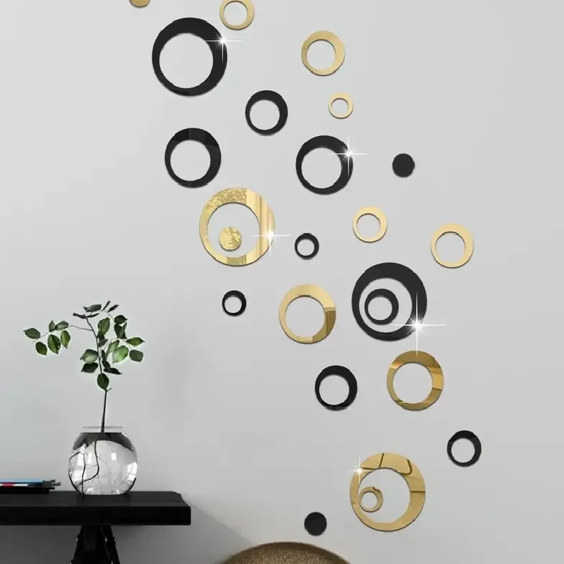 oglinda deorativa cercuri auriu negru 24 piese oglinda decorativa acrilica dedeman ikea jumbo oglinda decorativa pvc design interior obiecte sau mobila [4]