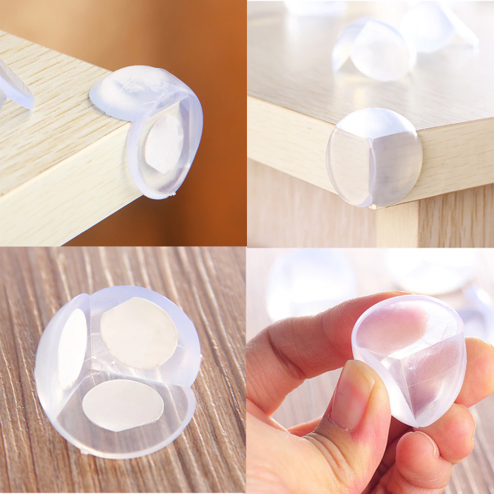 Set 4 Aparatoare Colturi din Silicon aplicabile cu Banda Dublu Adeziva 3M 3,5 x 3 x 3,5 [3]