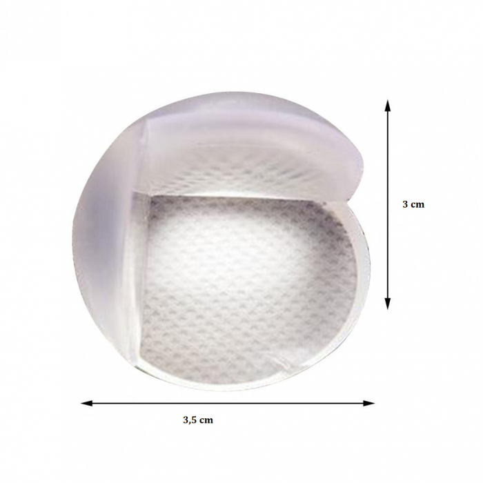 Set 4 Aparatoare Colturi din Silicon aplicabile cu Banda Dublu Adeziva 3M 3,5 x 3 x 3,5 [4]