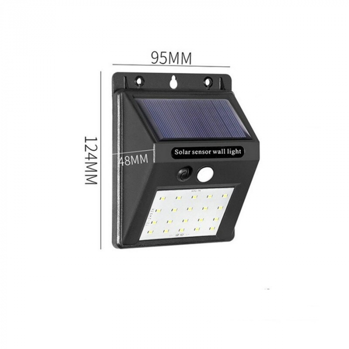 Set 4 Bucati Lampa Solara cu 30 Led-uri Senzor de Miscare Acumulator Li-Ion 1200 mAh Oprire Automata [4]