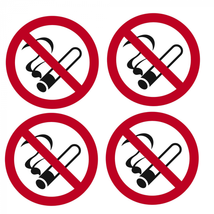 Set 4 Bucati Sticker No Smoking Autoadezive din PVC Diametru 11 cm [2]