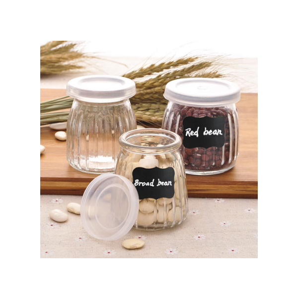 Set 40 etichete autodeazive reutilizabile pentru borcan sticla caserola + marker vopsea alba [5]