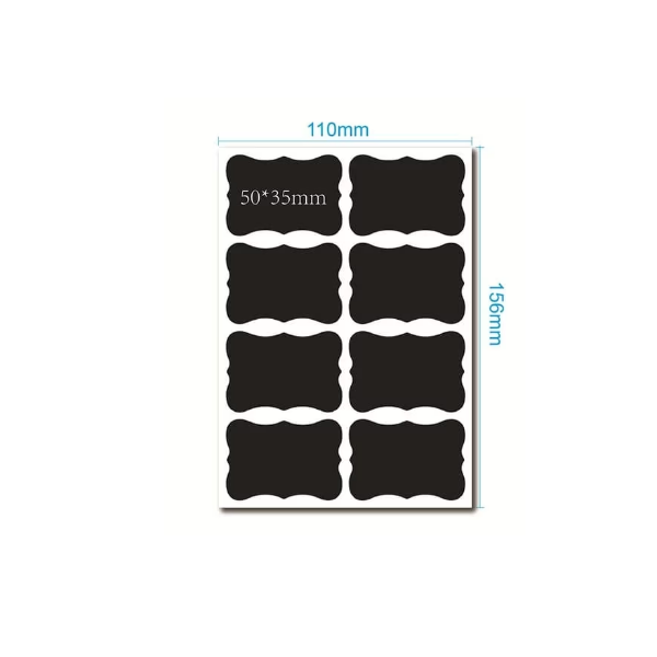 Set 40 etichete autodeazive reutilizabile pentru borcan sticla caserola + marker vopsea alba [3]