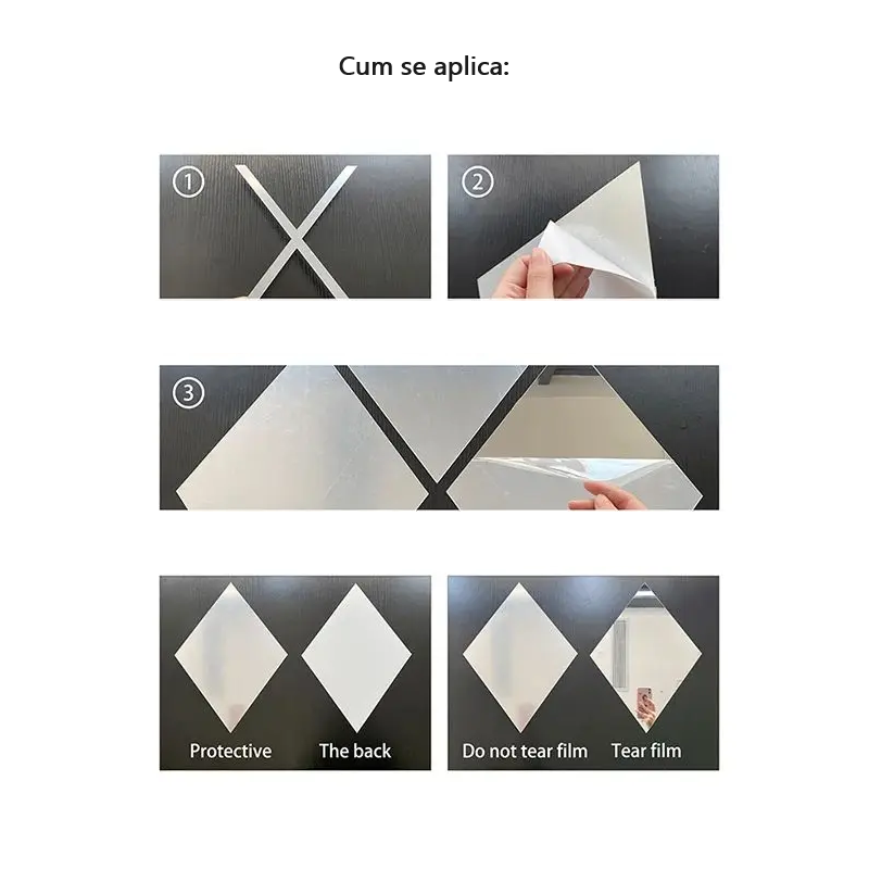 oglinzi decorative model romb autoadezive pentru hol baie bucatarie sufragerie din acril oglinzi moderne decorative dedeman ikea jumbo oglinda decorativa ieftina glixicom mobila sau perete [5]