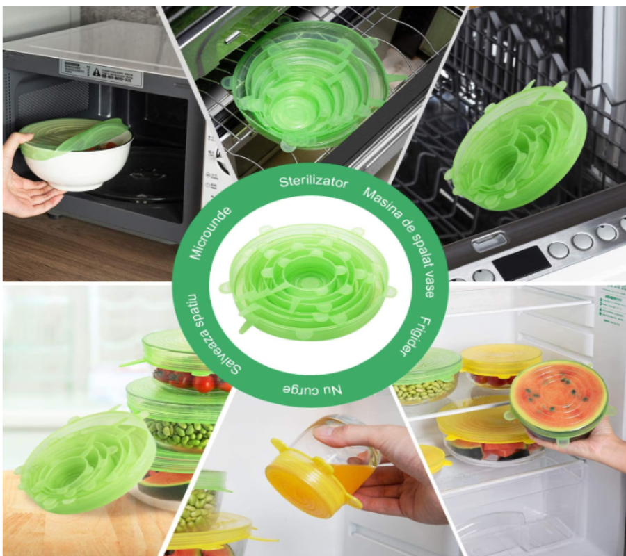 capace silicon reutilizabile pentru vase fructe boluri borcane cesti cani pahare legume capace depozitare mancare frigider silicon alimentar jumbo pepco auchan emag capace silicon ieftine glixicom [2]