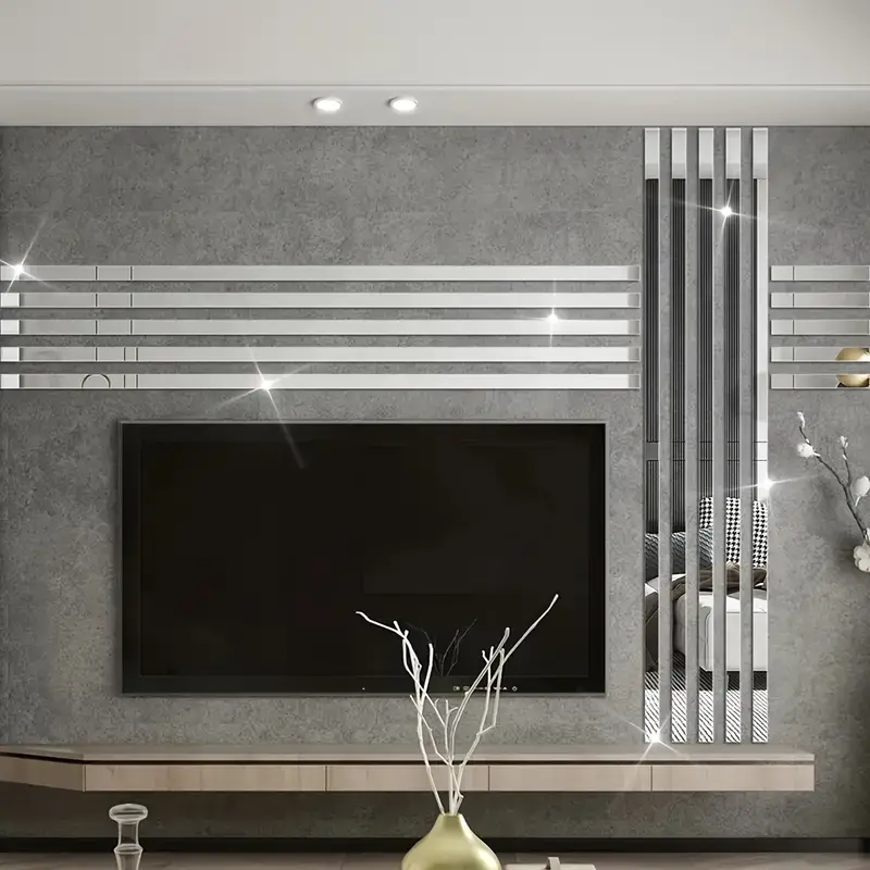 Set oglinzi acrilice  model dreptunghi  argintiu, oglinda acrilica perete mare decortiva dedeman dormitor rama ikea baie dedeman jysk  emag pret ieftin  mobexpert moderne ieftine leroy merlin autocolant  dreptunghi   35 x 8 cm glixicom [8]