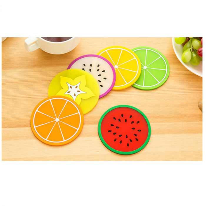 Set 8 Suporturi din Silicon Multicolor pentru Pahar Cana Sticla 9 x 9 cm [2]
