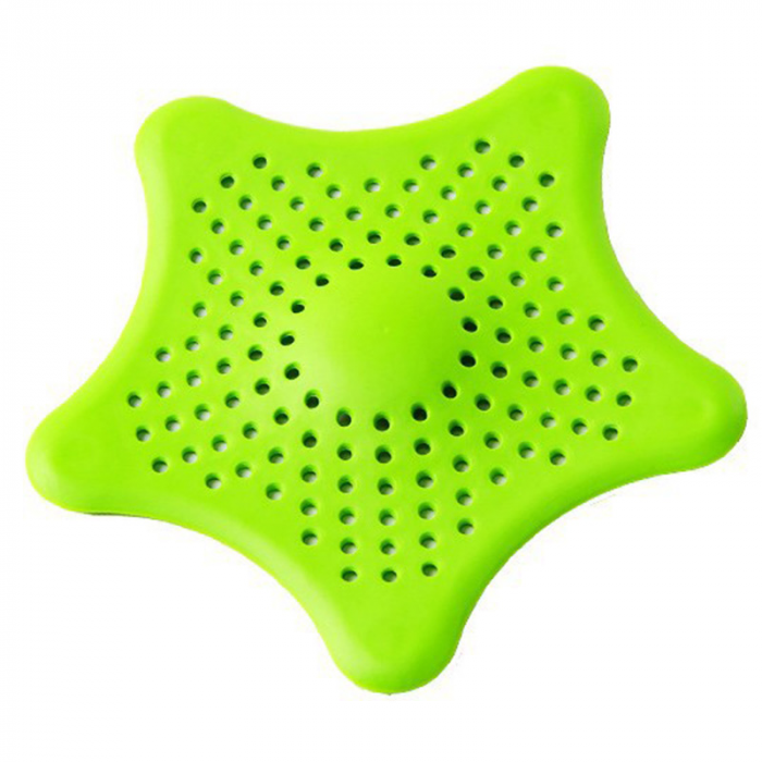 Sita Protectie Scurgere  cu Ventuze  din Silicon  pentru Chiuveta Cada Dus  Sifon  15 x 15 cm   Verde G Glixicom® [3]