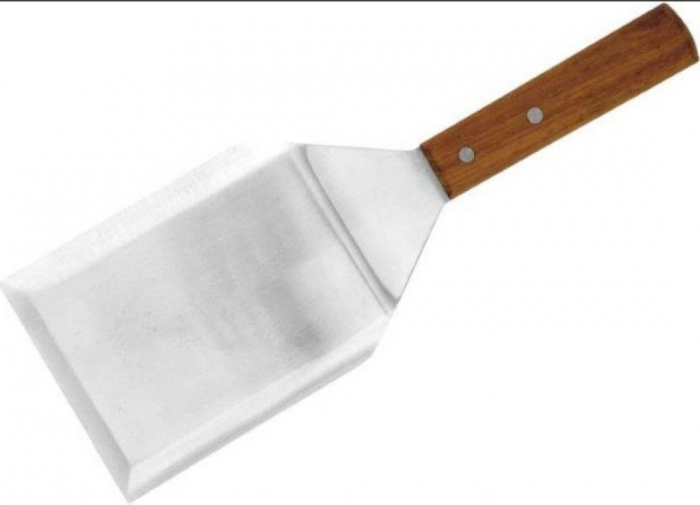 Spatula pentru Gratar Plita sau Hamburger din Inox cu Maner din Lemn 35 x 11 cm [2]