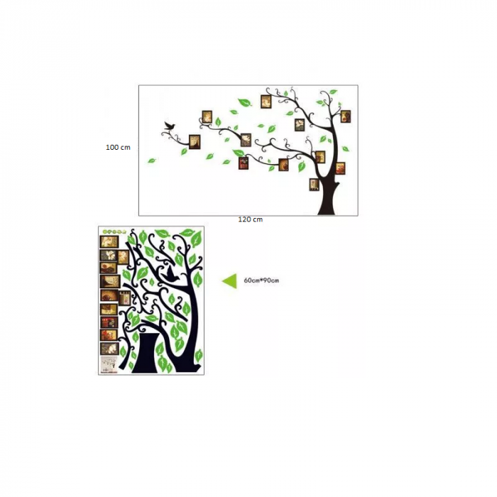 Sticker Decorativ Copac cu 7 Rame Foto Autocolant [5]