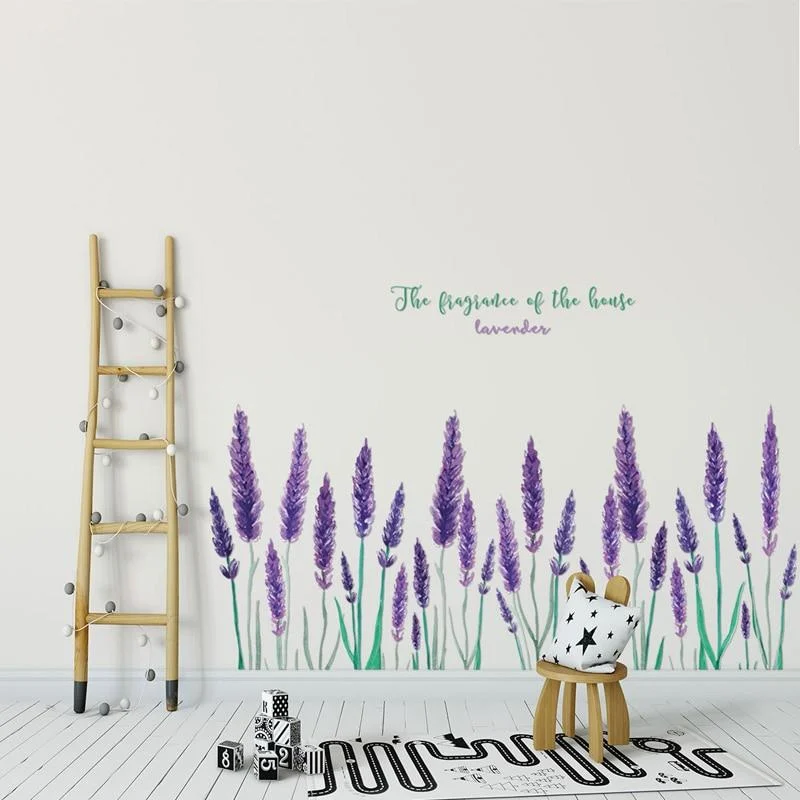 Sticker decorativ cu Flori de Lavanda  Autocolant Purple Lavander, stickere decorative copii adulti personalizat dormitor floral lavanda bucatarie living dedeman jumbo leroy merlin  ieftin [4]
