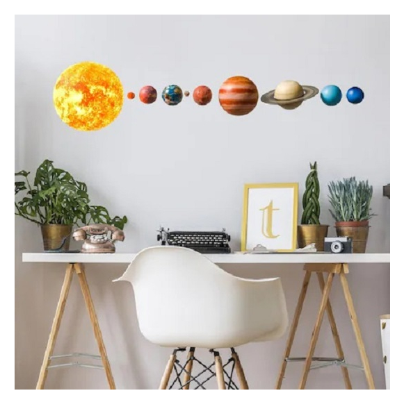 Sticker decorativ autocolant dedeman  Sistemul Solar cu 10 planete pentru copii educativ emag gradinita terra [6]