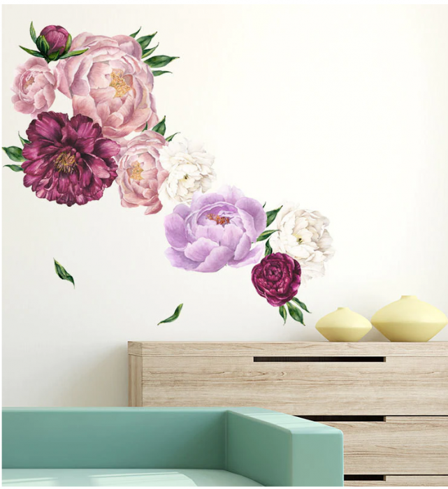 Sticker Decorativ Flori de Bujori 68 x 61,5 cm G Glixicom® [3]