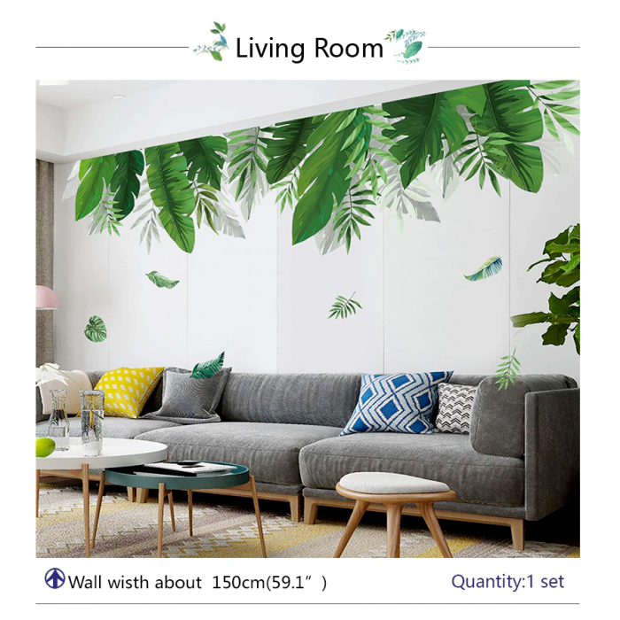 Sticker Decorativ Frunze Exotice 150 x 70 cm G Glixicom® [3]