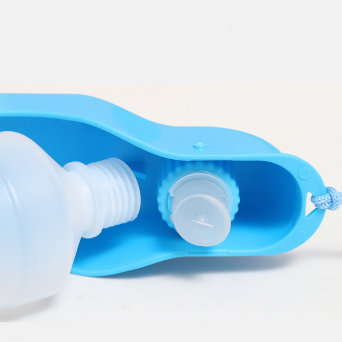Sticla Apa Animale cu Castron pentru Adapare - Portabila Capacitate 500 ml Albastru [7]