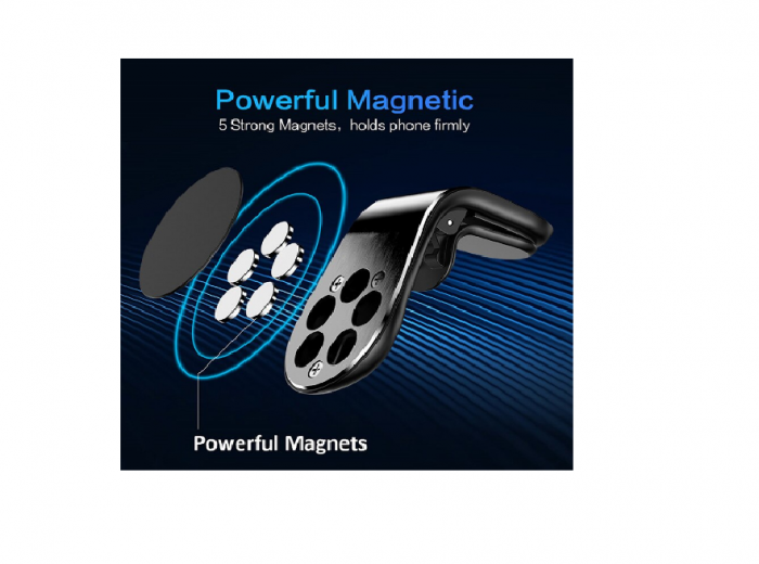 Suport Auto Magnetic Universal cu Prindere pe Grila de Ventilatie Negru [5]