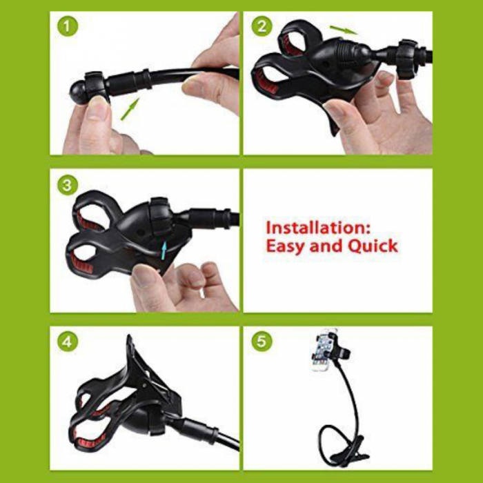Suport Flexibil cu Brat si Clema Metalica, Rotatie 360 de Grade 50 cm Negru [3]
