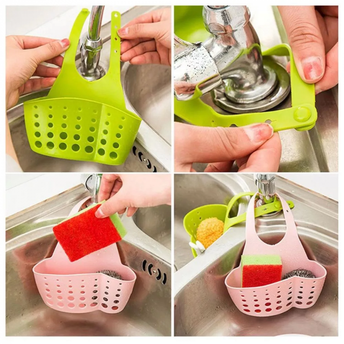 Suport pentru Burete Bucatarie si Alte Accesorii cu Prindere pe Chiuveta Verde G Glixicom® [6]