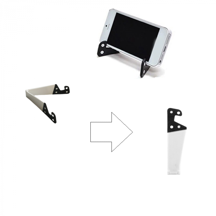 Suport pentru Telefon sau Tableta Pliabil si Portabil Alb/Negru 11 x 3 cm [2]