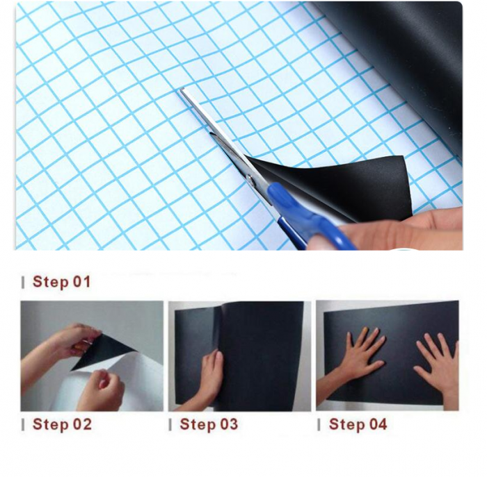Tabla Scolara Neagra sub Forma de Autocolant pentru Scris cu Creta, 2 m x 45 cm [5]