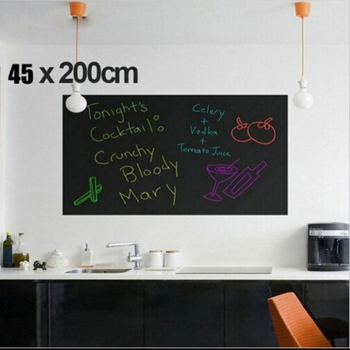Tabla Scolara Neagra sub Forma de Autocolant pentru Scris cu Creta, 2 m x 45 cm [2]