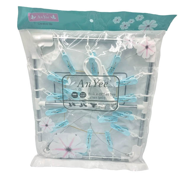 Uscator de Haine Sosete si Lenjerie din Aluminiu si PVC cu 16 Carlige 35 x 30 cm [6]