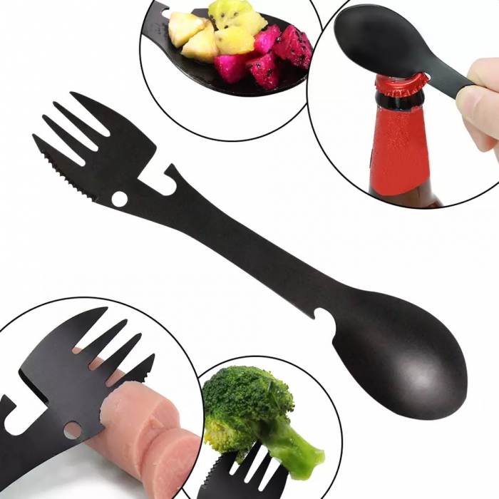 Ustensila Multifunctionala pentru Camping si Drumetii  Tip Spork 5 in 1 G Glixicom® [2]